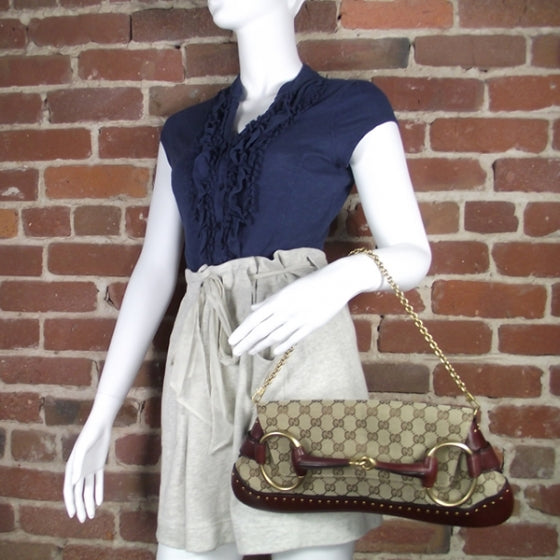 Gucci Monogram GG Studded Large Horsebit Clutch 2 of 10