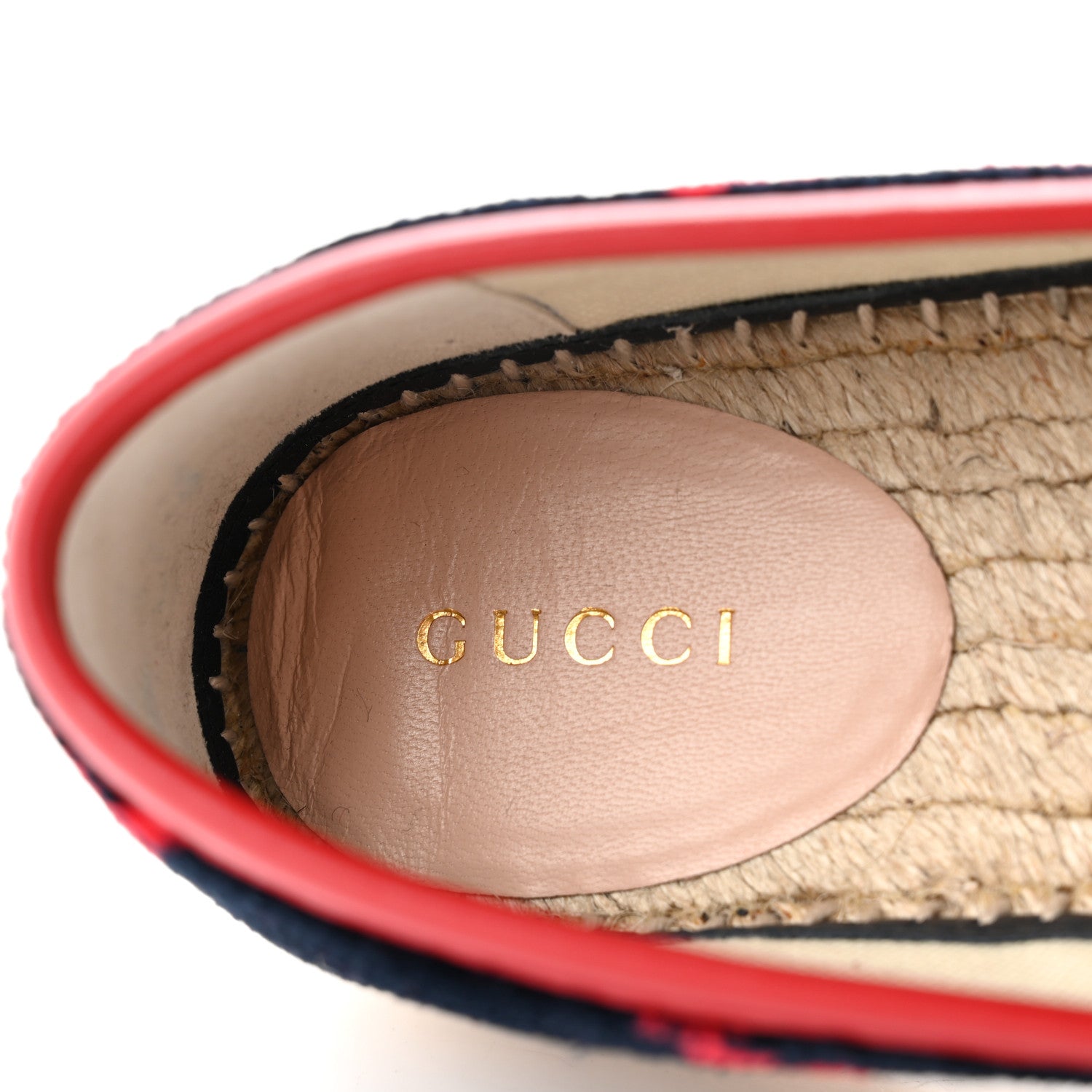 Gucci Terry Cloth GG Monogram Espadrilles 37 Blue Red 7 of 8