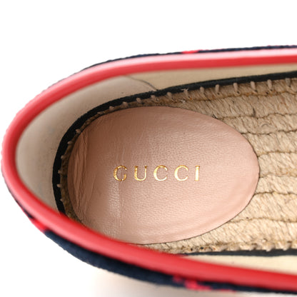 Gucci Terry Cloth GG Monogram Espadrilles 37 Blue Red 7 of 8