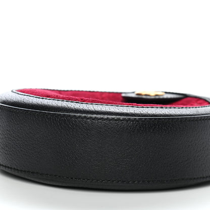Gucci Velvet GG Monogram Textured Calfskin Round Shoulder Bag Red Cipria Black 6 of 9