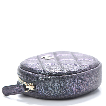 Chanel Iridescent Caviar Quilted Zip Around Classic Coin Purse Black 4 of 8