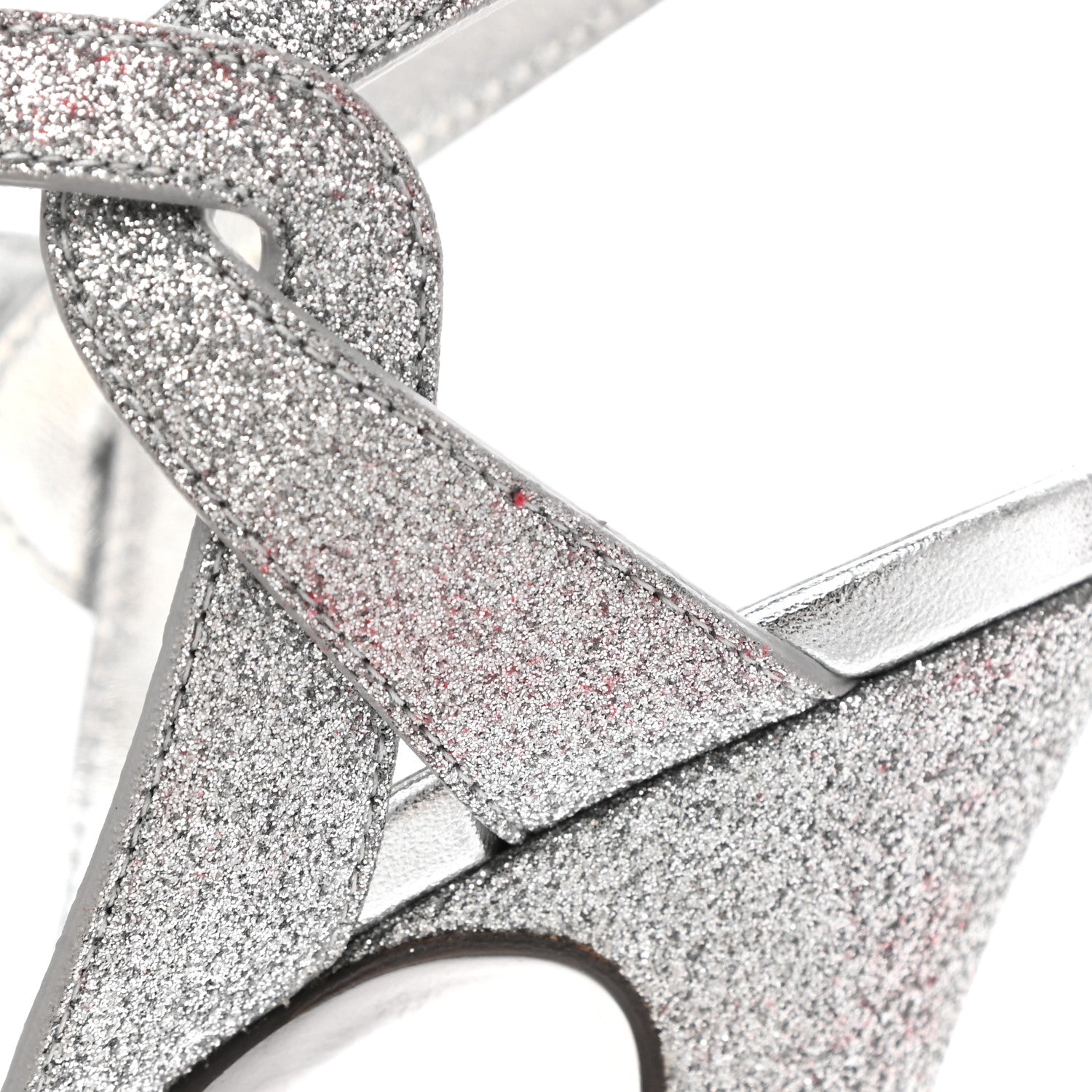 Saint Laurent Glitter Calfskin Tribute 105 Platform Sandals 37 Silver 11 of 11