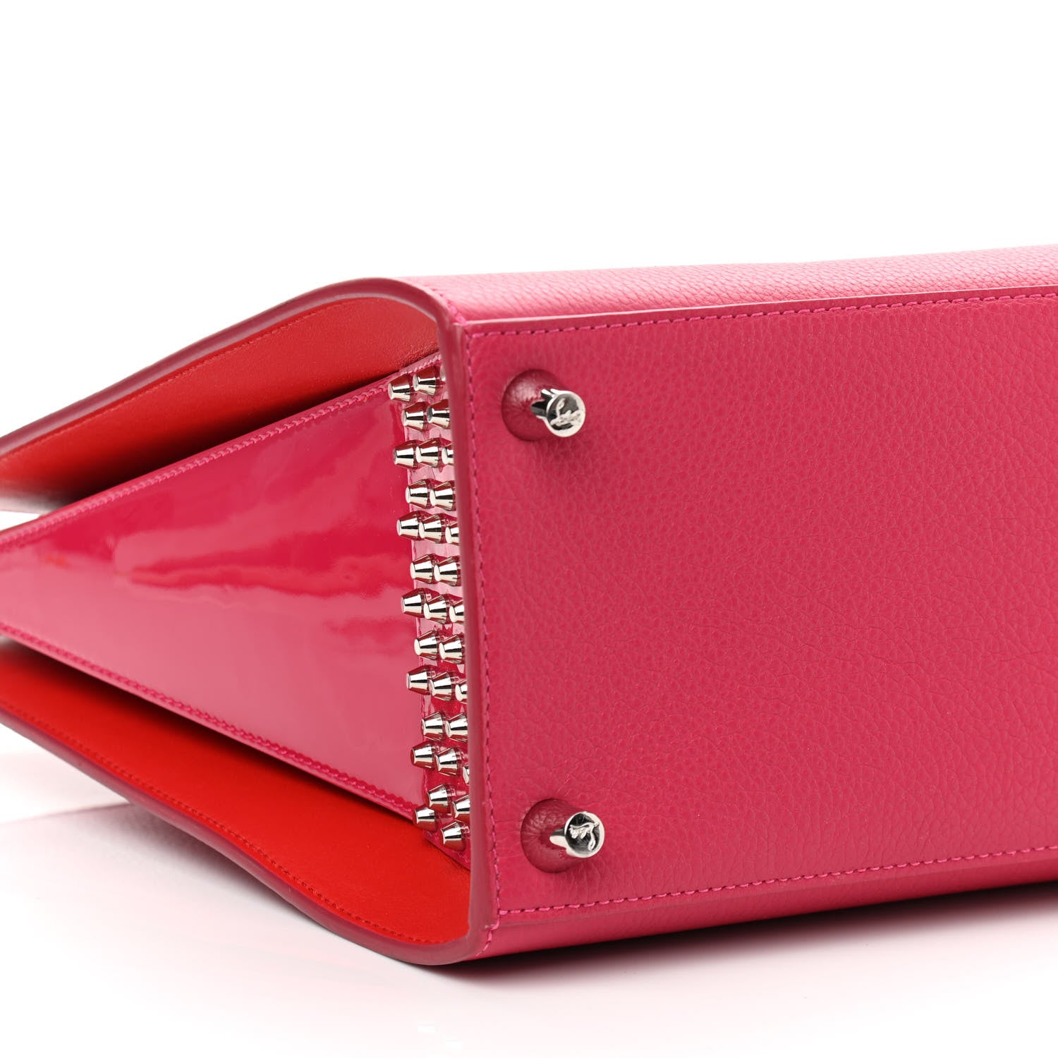 Christian Louboutin Calfskin Empire Patent Studded Medium Paloma Loulou 9 of 16
