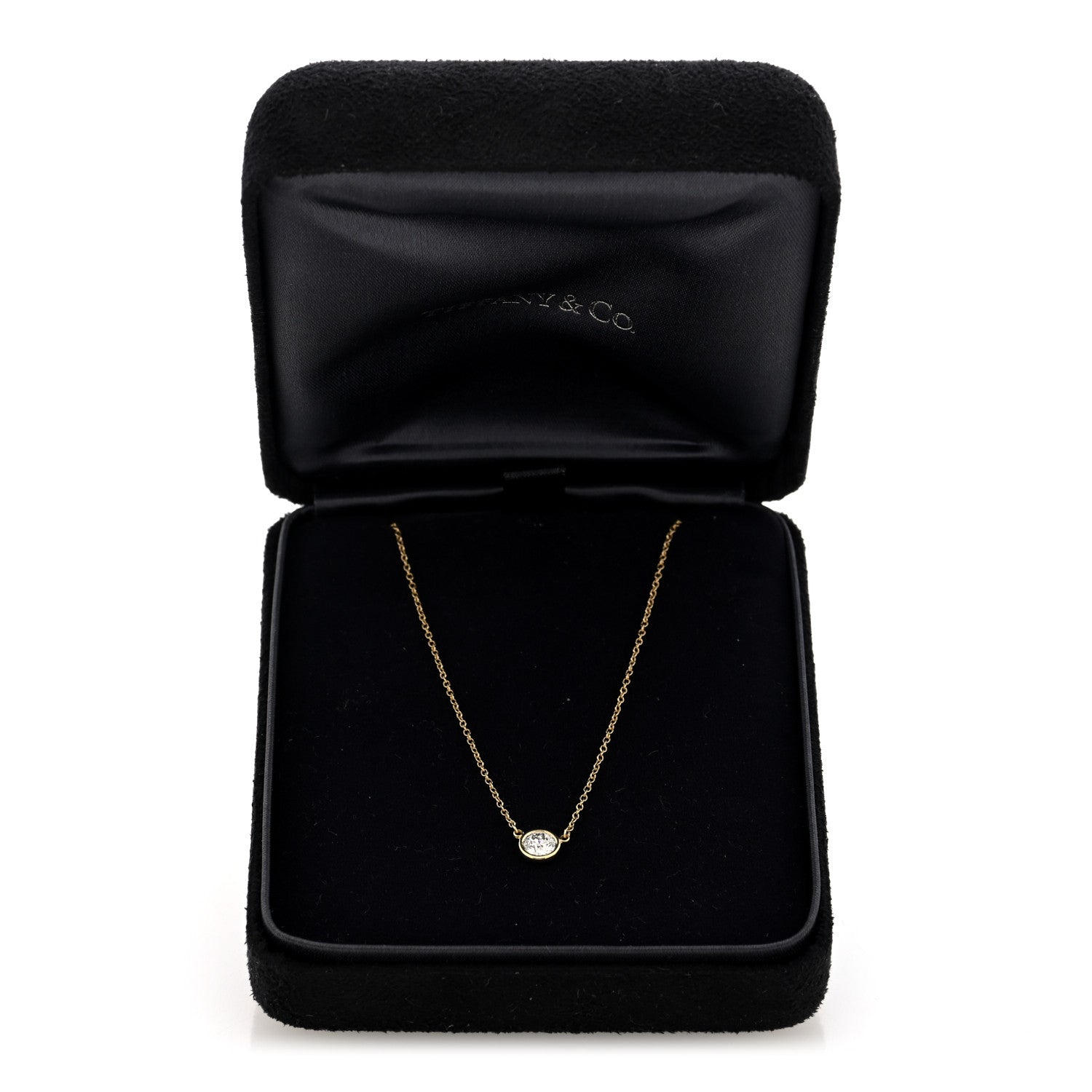 Tiffany 18K Yellow Gold Diamond .41ct Elsa Peretti Diamonds by the Yard Pendant Necklace 5 of 5