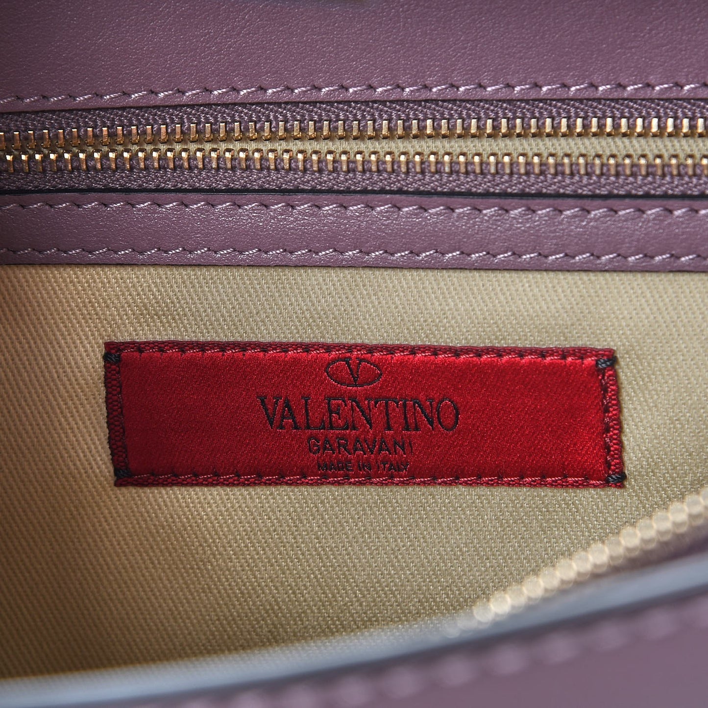 Calfskin Rockstud Single Handle Flap Bag Dark Mauve