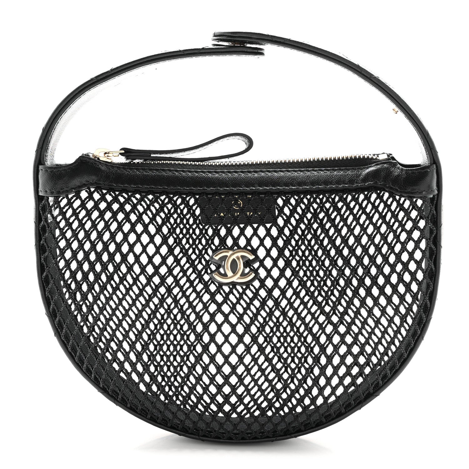Chanel Mesh Shiny Lambskin Pouch Hobo Black 1 of 10