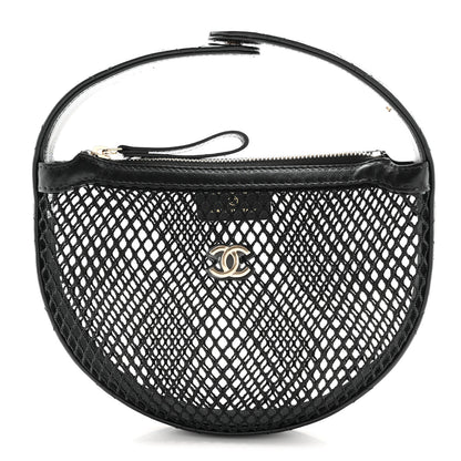 Chanel Mesh Shiny Lambskin Pouch Hobo Black 1 of 10