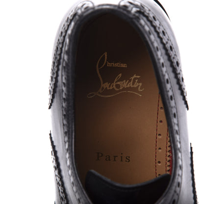 Christian Louboutin Calfskin Mens Education Flat Oxfords 39.5 Black 8 of 9