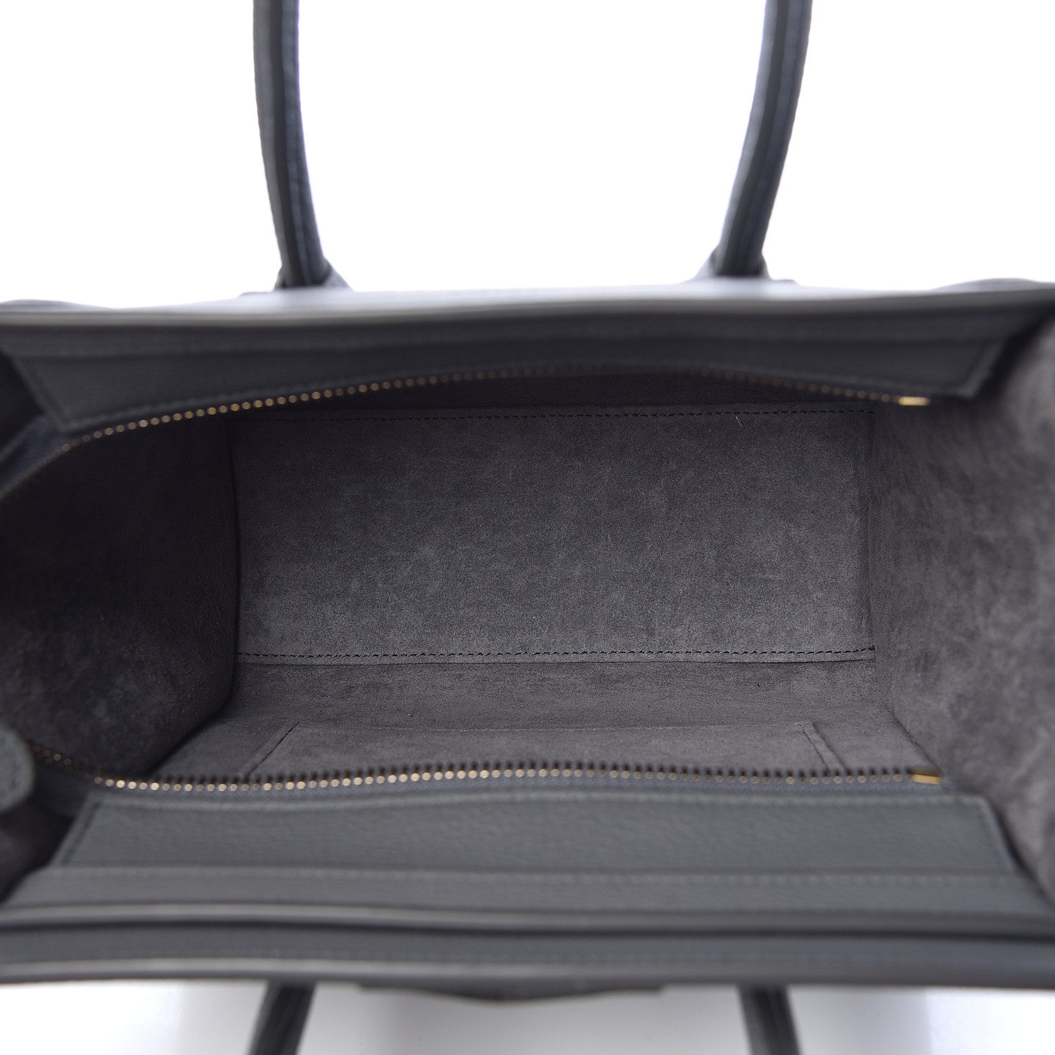 Celine Drummed Calfskin Nano Luggage Kohl 5 of 10