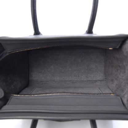 Celine Drummed Calfskin Nano Luggage Kohl 5 of 10