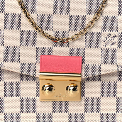 Louis Vuitton Damier Azur Croisette Chain Wallet Rose Papaye 7 of 9