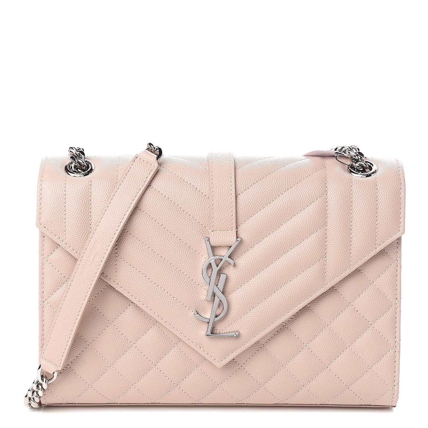 Grain De Poudre Textured Mixed Matelasse Medium Triquilt Monogram Satchel Marble Pink