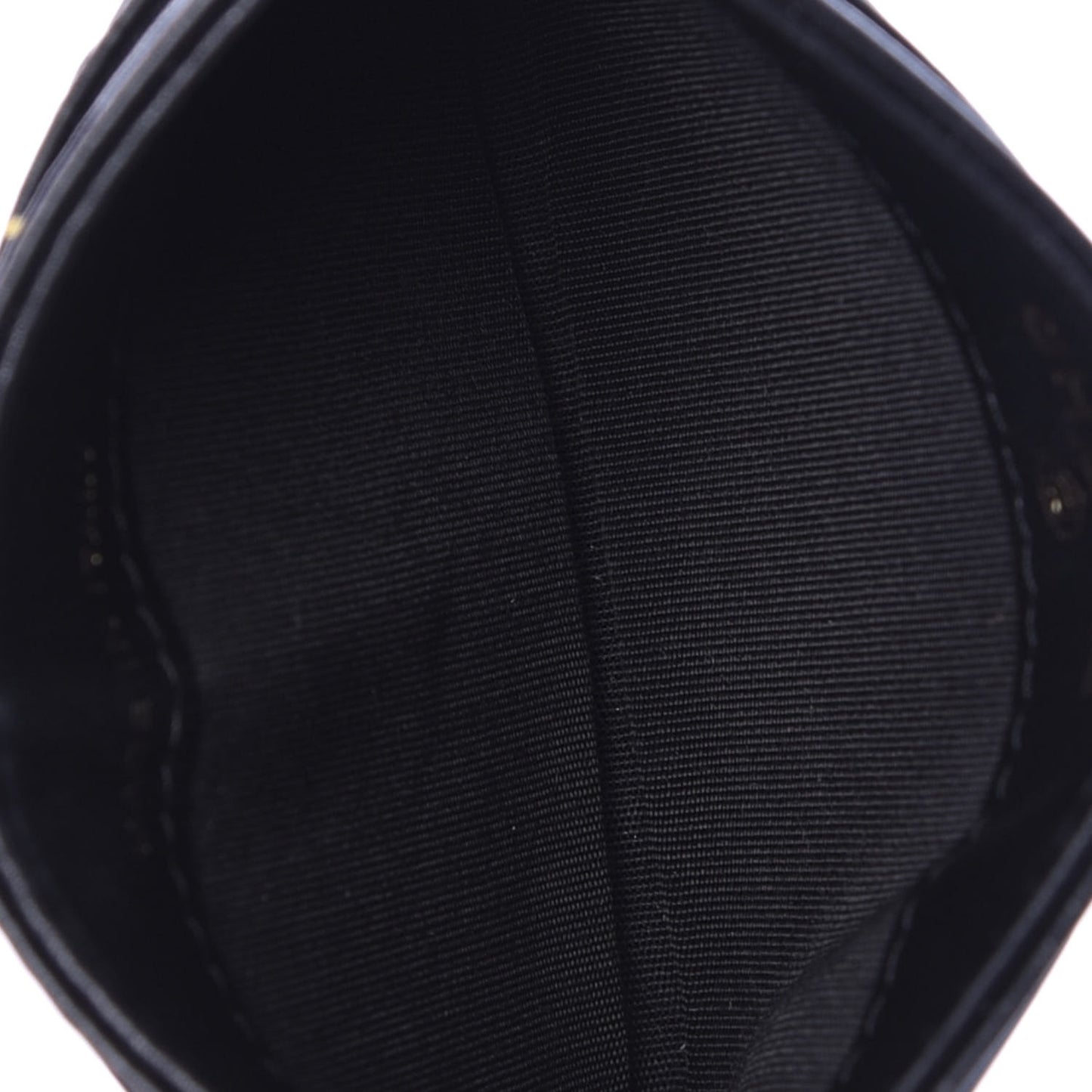 Lambskin Camellia Embossed Card Holder Black Gold
