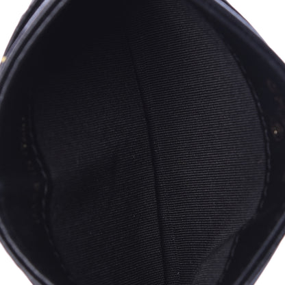Chanel Lambskin Camellia Embossed Card Holder Black Gold 5 of 9