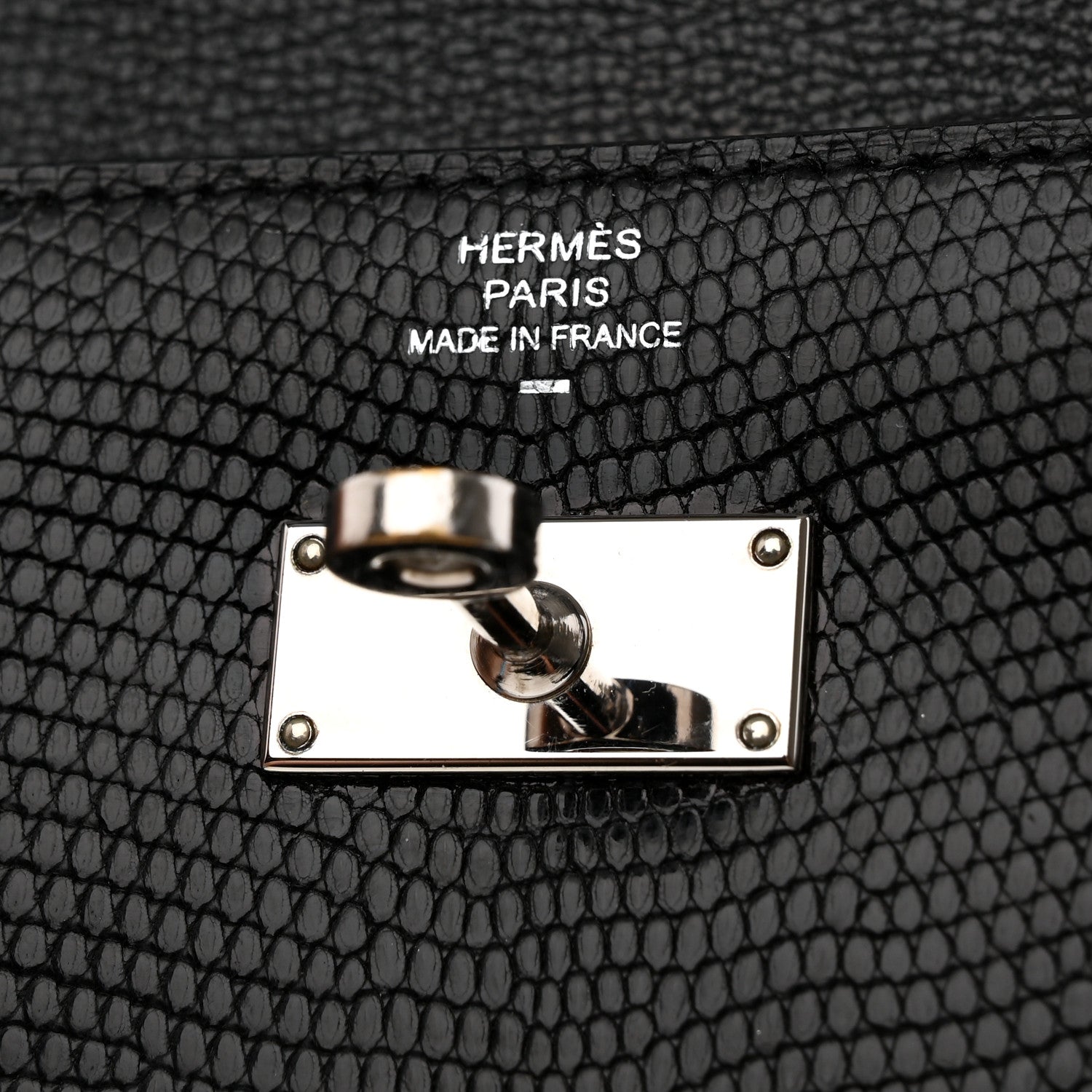 Hermes Lizard Kelly Longue Wallet Black 6 of 7
