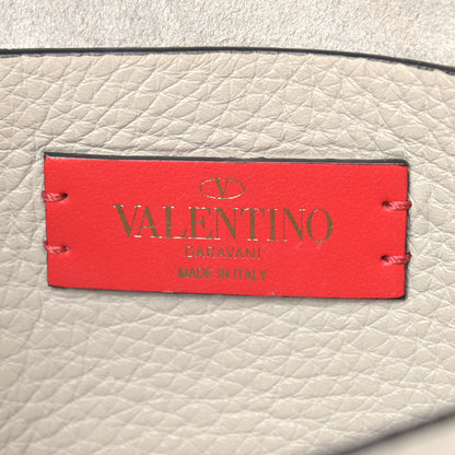 Valentino Garavani Pebbled Calfskin Small Rockstud Overlay Flap Shoulder Bag Opal Grey 6 of 11