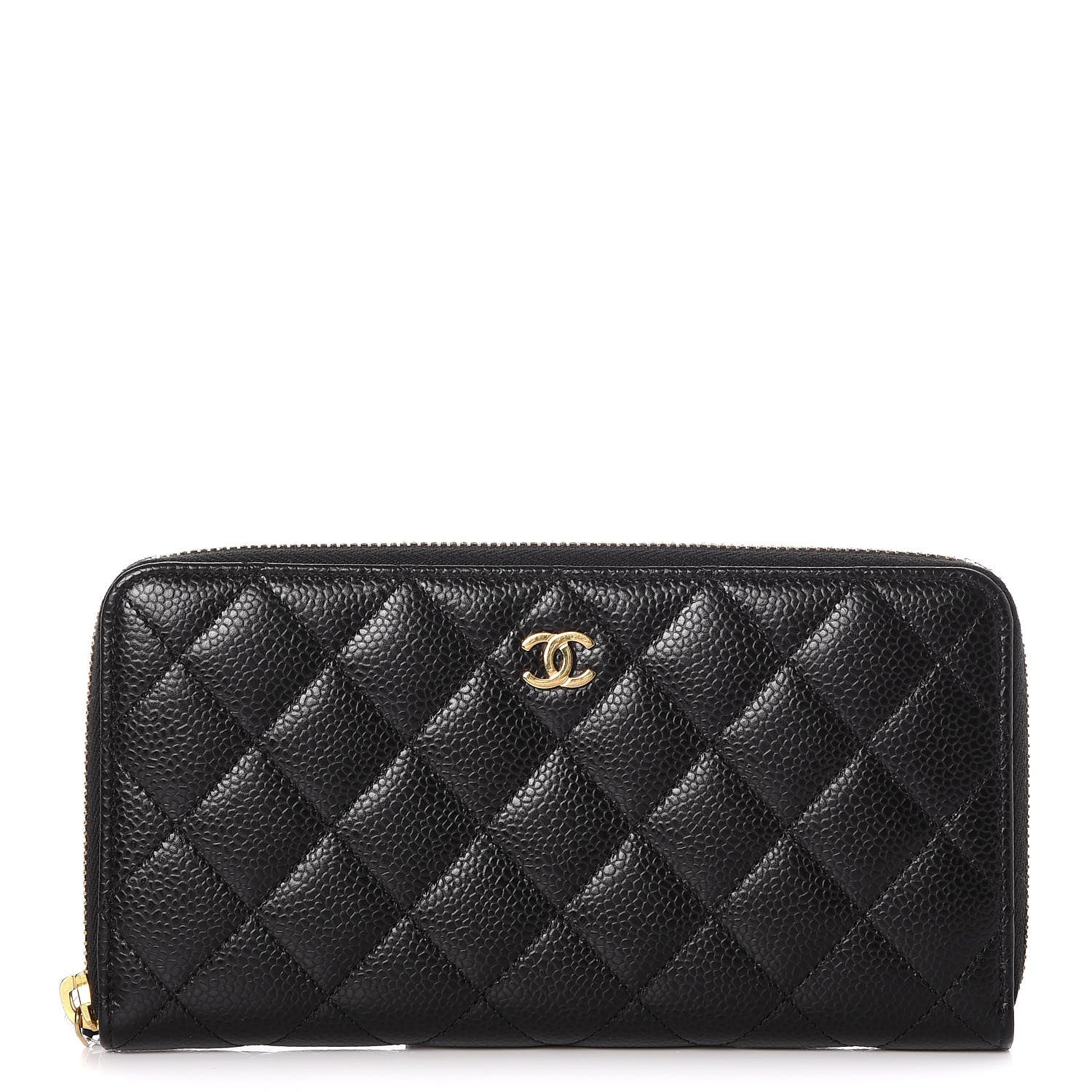 Chanel Caviar Quilted Large Gusset Zip Around Wallet Black 1 of 9