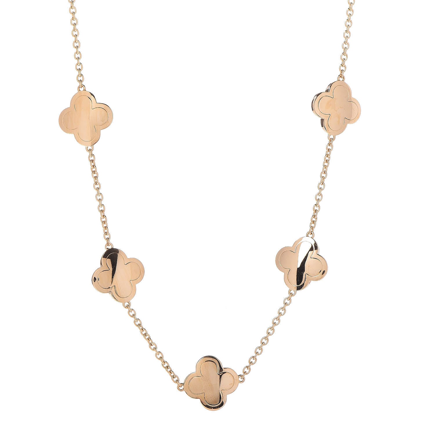 Van Cleef & Arpels 18K Yellow Gold Pure Alhambra 9 Motif Necklace 1 of 5