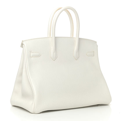 Hermes Taurillon Clemence Birkin 35 White 2 of 10