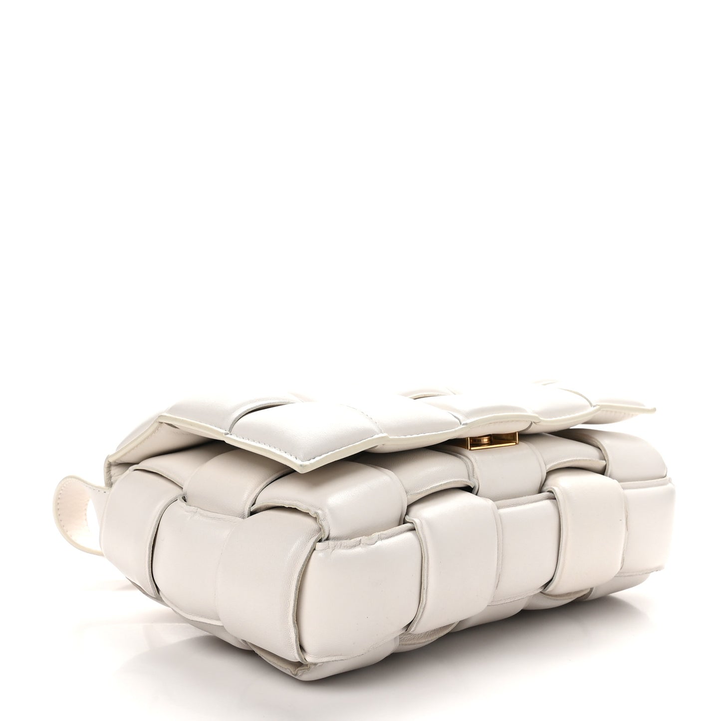 Nappa Maxi Intreccio Padded Cassette Crossbody Bag Chalk