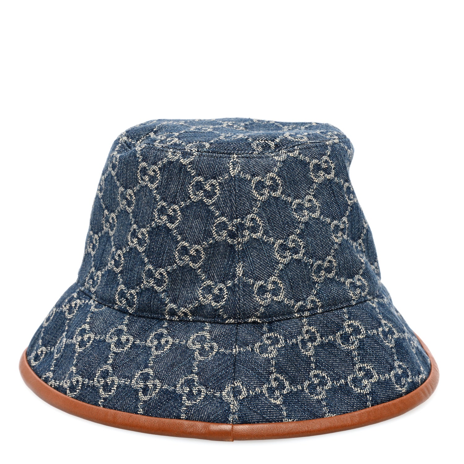 Gucci Washed Jacquard Denim Nappa GG Monogram Oscar Bucket Hat S Denim Cuir 5 of 8