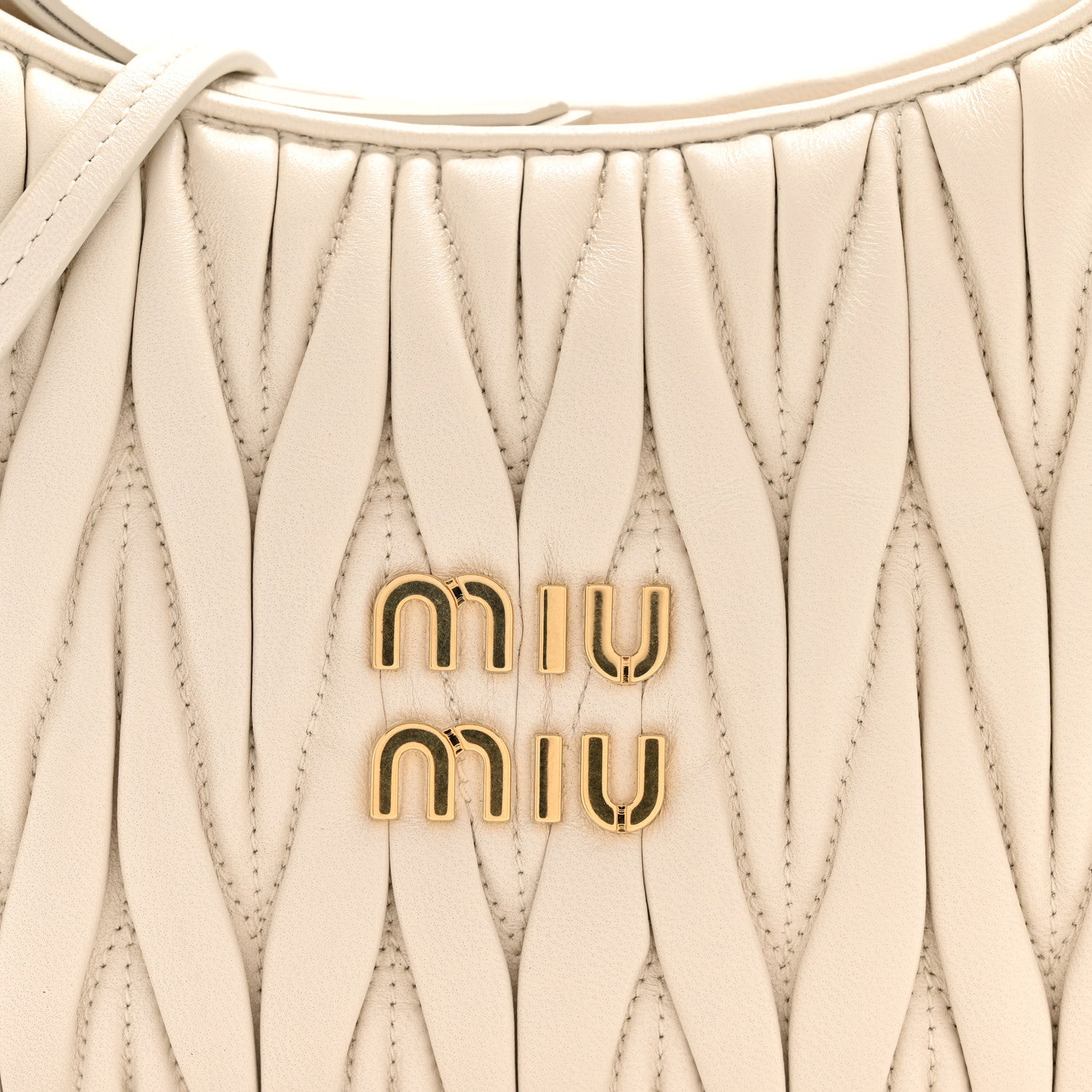 Miu Miu Nappa Matelasse Regular Wander Hobo White 11 of 11