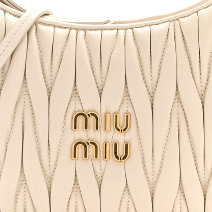 Miu Miu Nappa Matelasse Regular Wander Hobo White 11 of 11