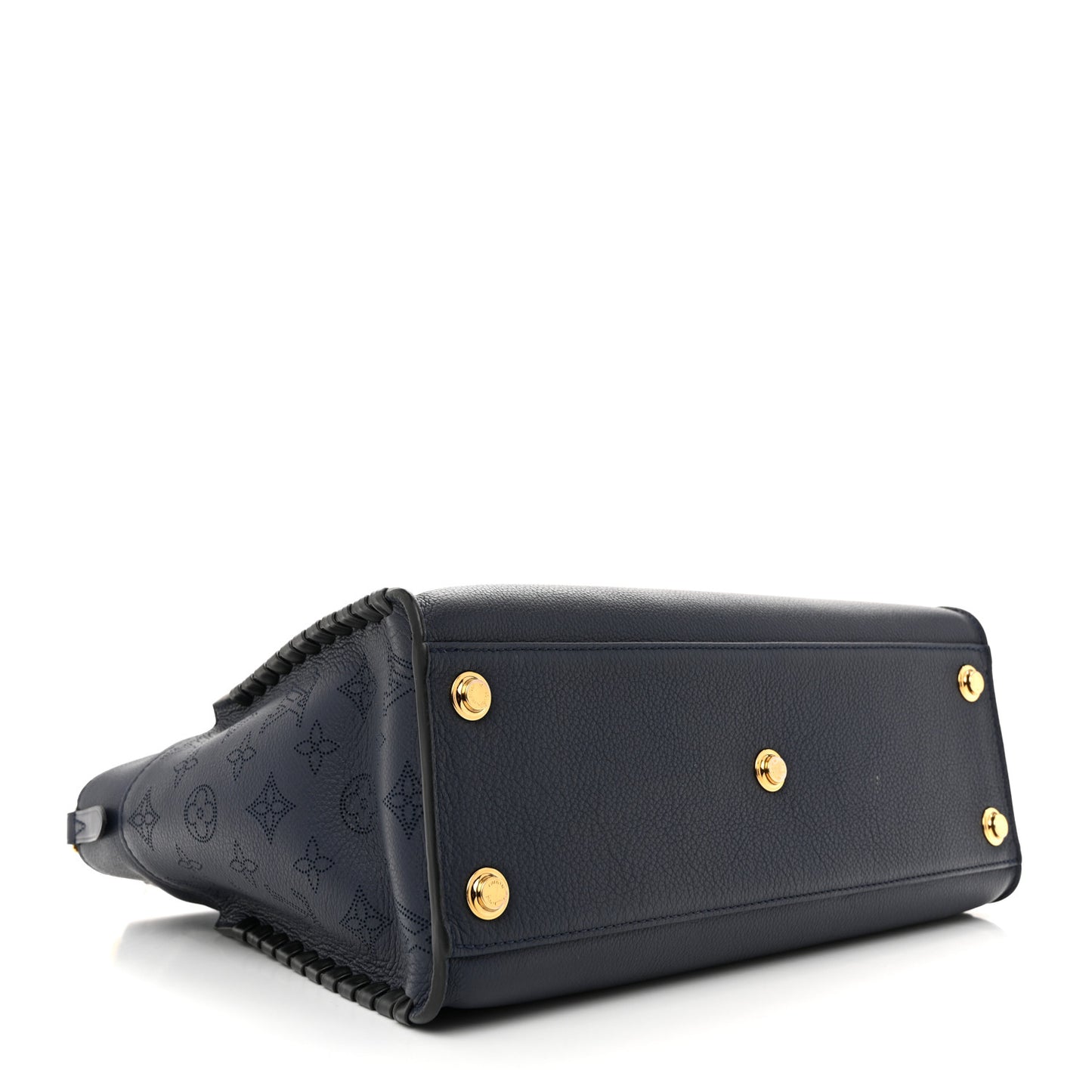 Calfskin Mahina Braided On My Side MM Navy