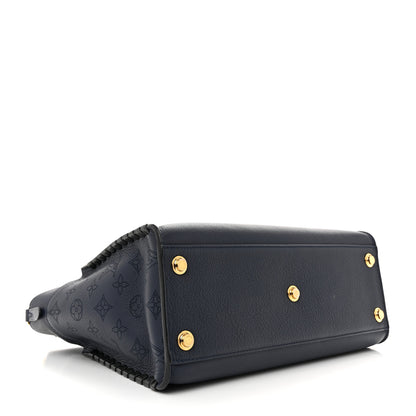 Louis Vuitton Calfskin Mahina Braided On My Side MM Navy 4 of 11