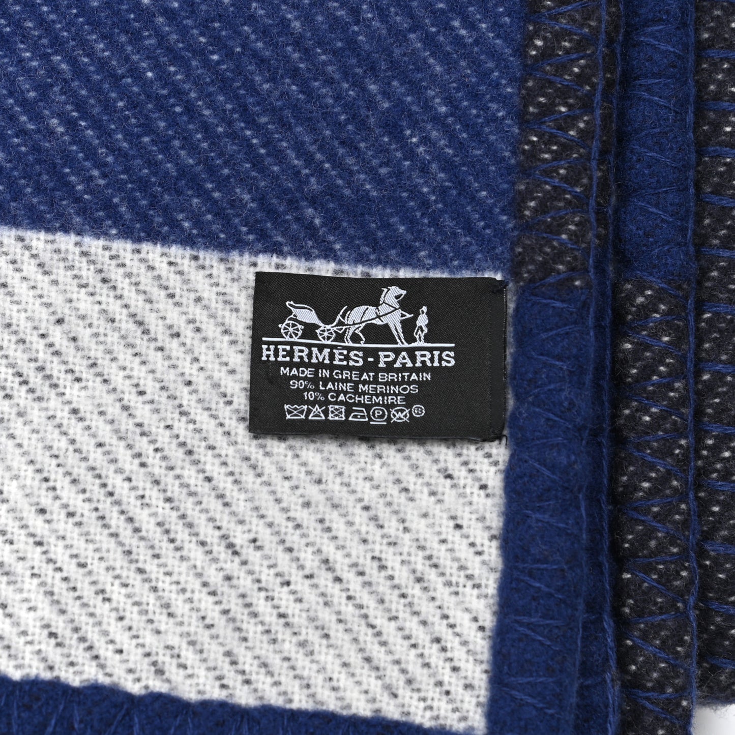 Cashmere Wool Brandebourgs Blanket Encre