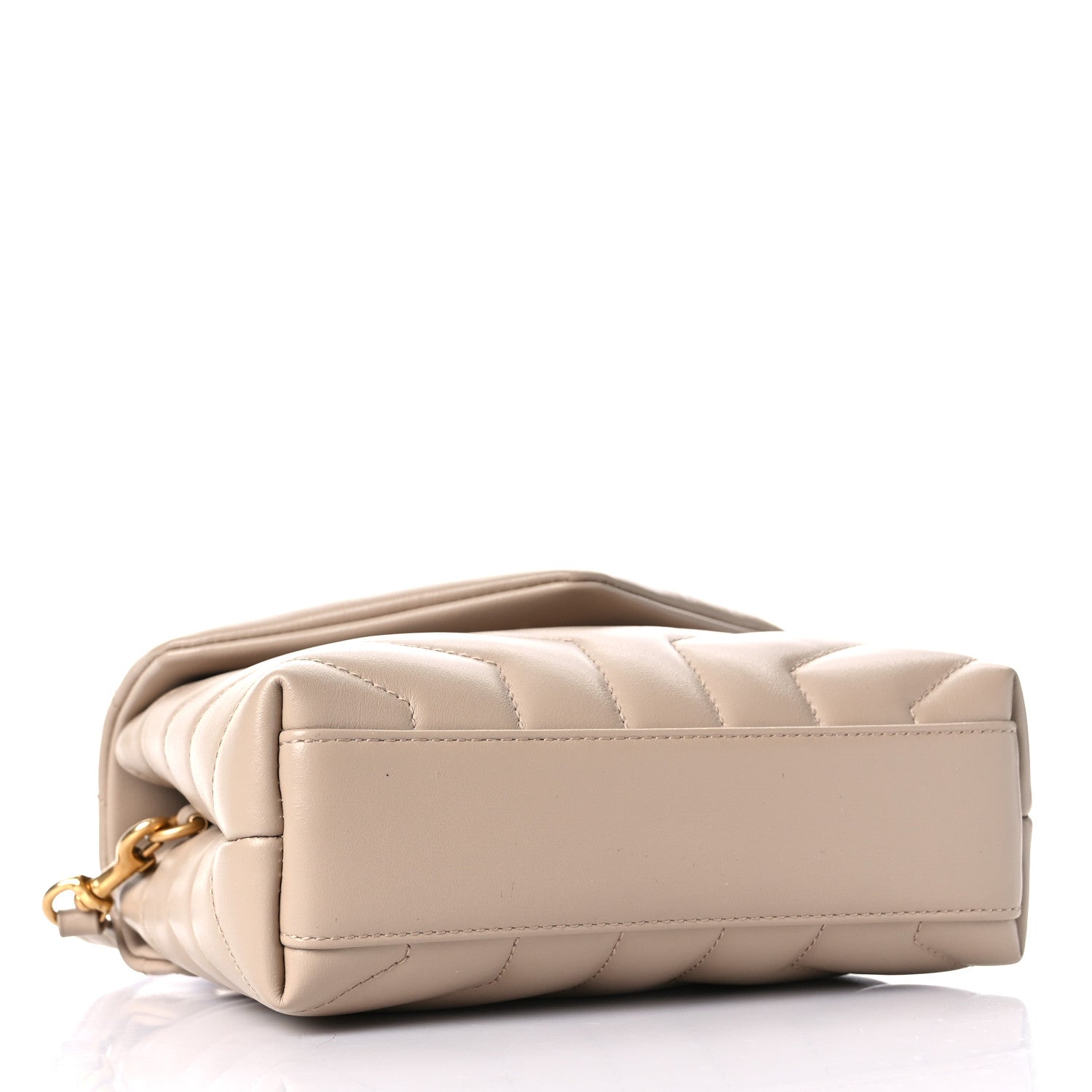 Saint Laurent Calfskin Y Quilted Monogram Toy Loulou Crossbody Bag Latte 4 of 10