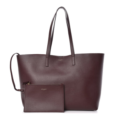 Saint Laurent Calfskin Large Shopping Tote Bordeaux 1 of 13