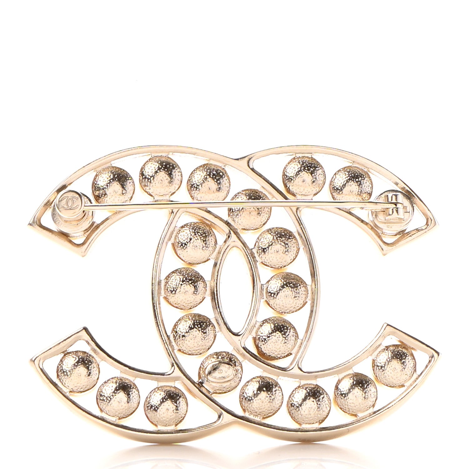 Chanel Pearl CC Brooch Light Gold 3 of 5