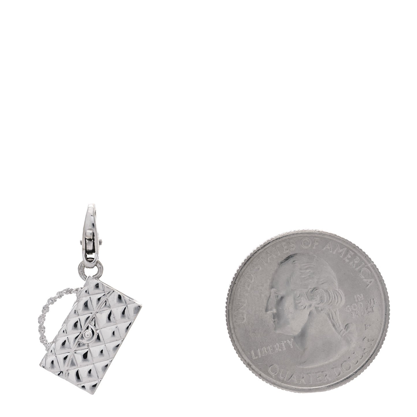 18K White Gold Classic Flap Charm