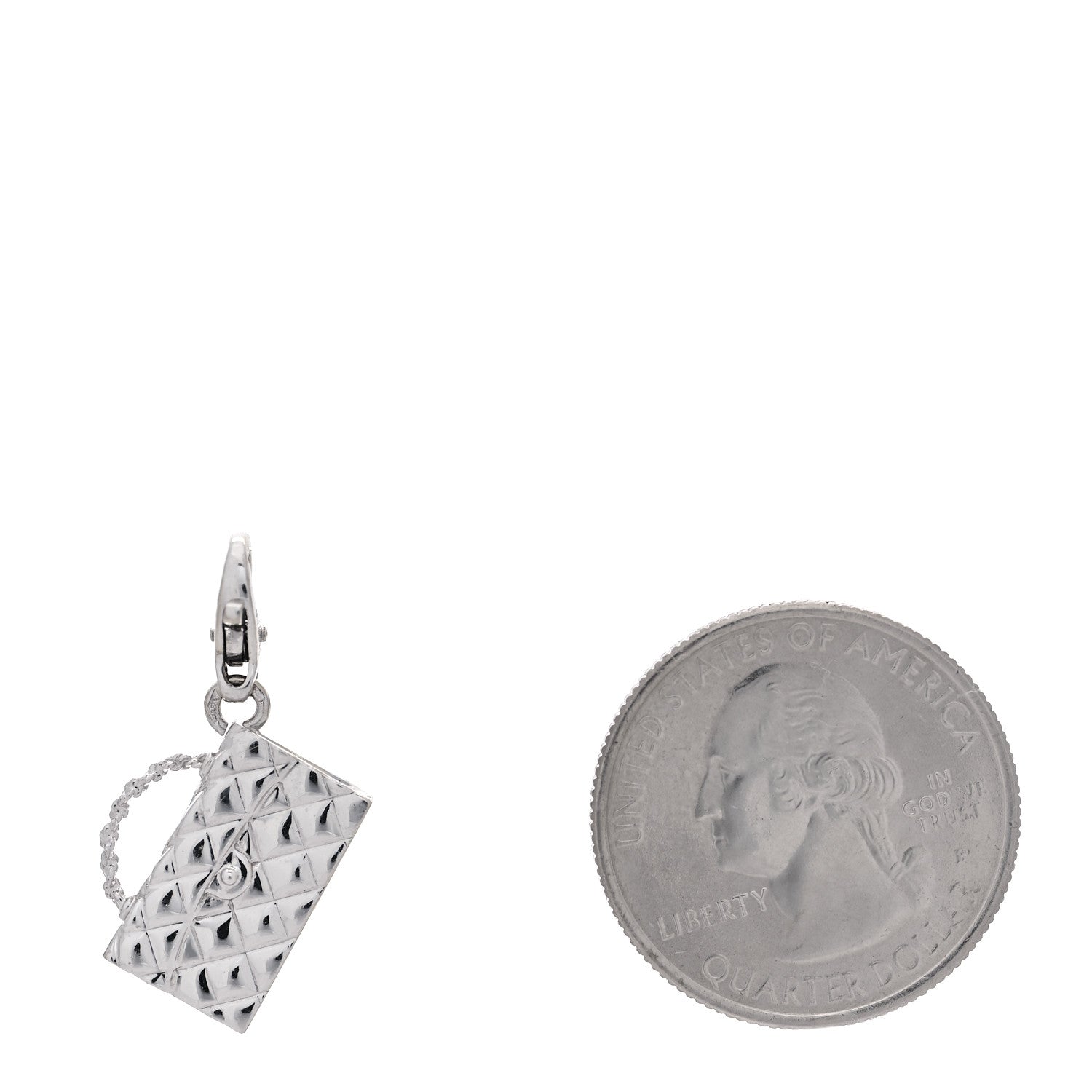 Chanel 18K White Gold Classic Flap Charm 3 of 4