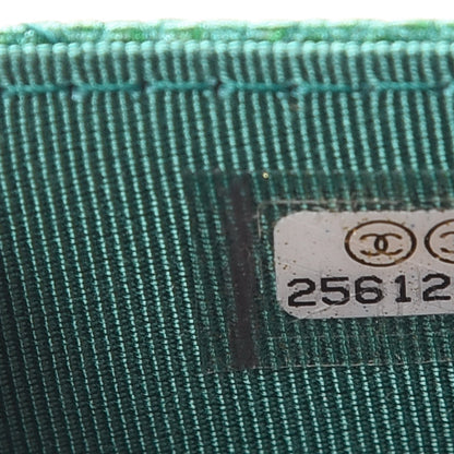 Chanel Metallic Caviar Quilted Card Holder Green 8 of 9