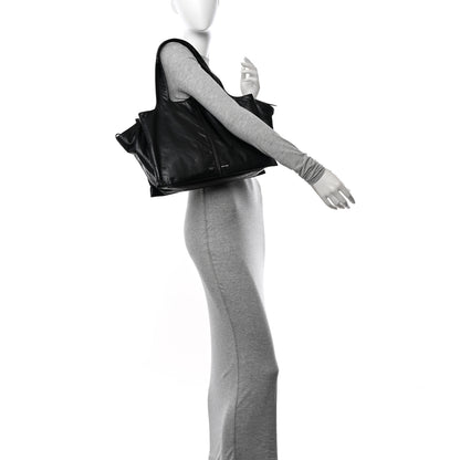 Celine Paperweight Calfskin Medium Tri-Fold Bag Black 2 of 10