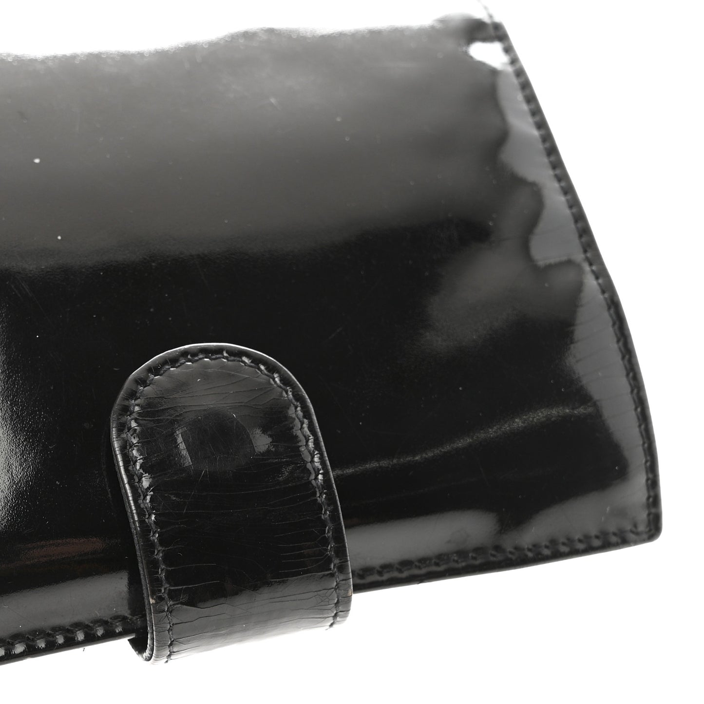 Patent Timeless CC Compact French Wallet Black