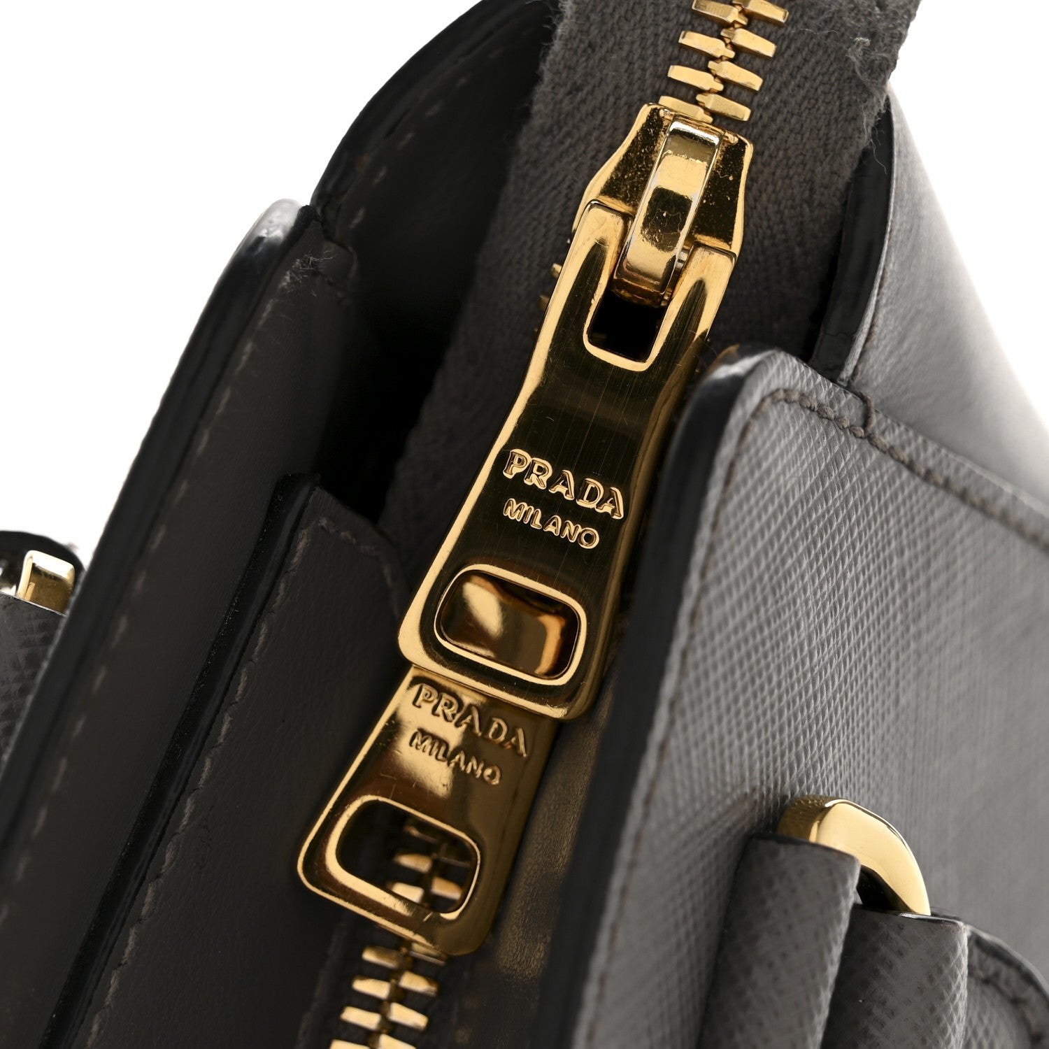 Prada Saffiano Soft Calfskin Mini Zippered Tote Marmo 13 of 16