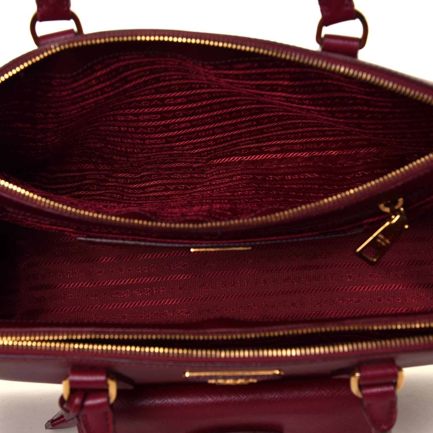 Prada Saffiano Lux Galleria Front Pocket Tote Cerise 7 of 8