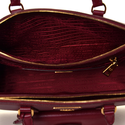 Prada Saffiano Lux Galleria Front Pocket Tote Cerise 7 of 8