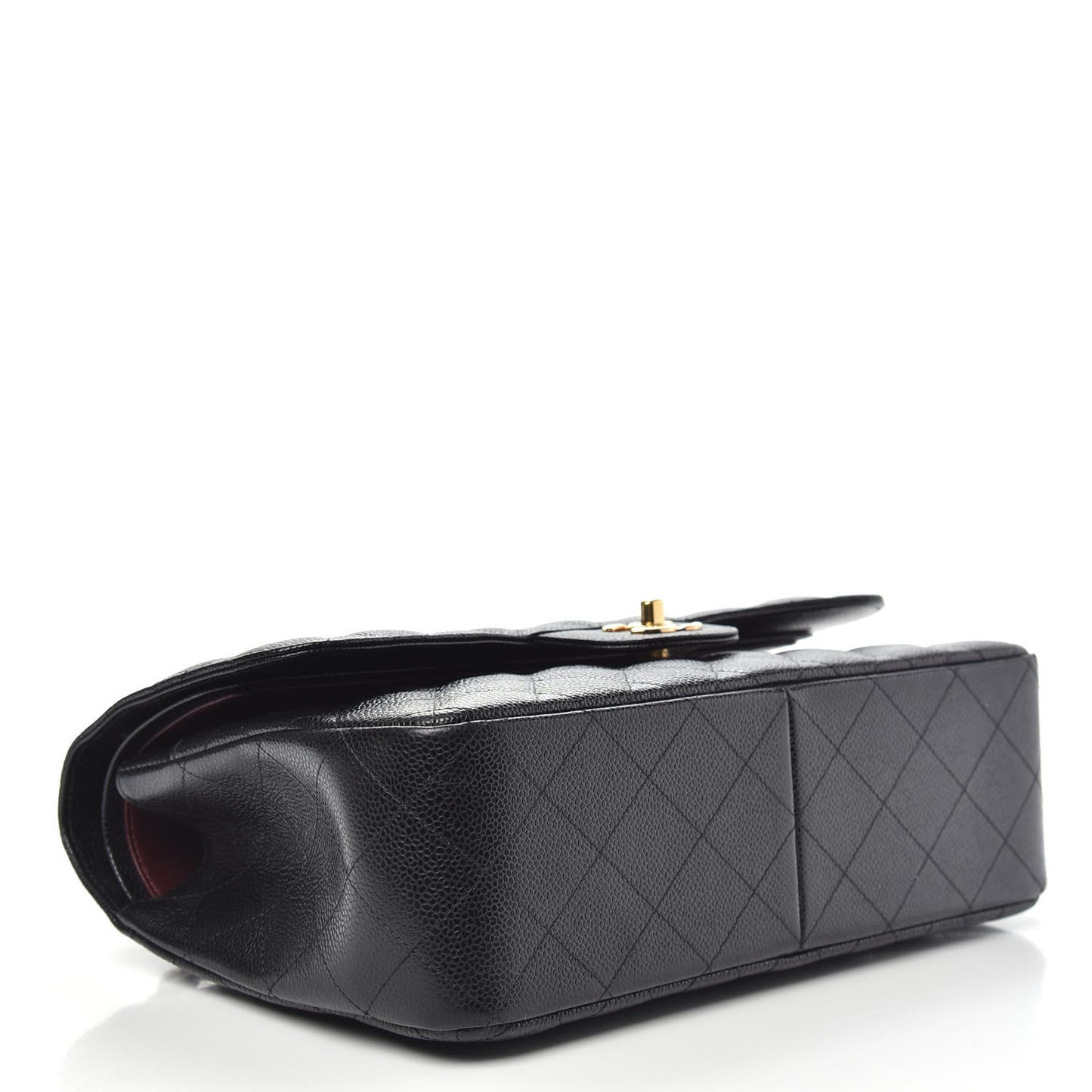Caviar Quilted Jumbo Double Flap Black