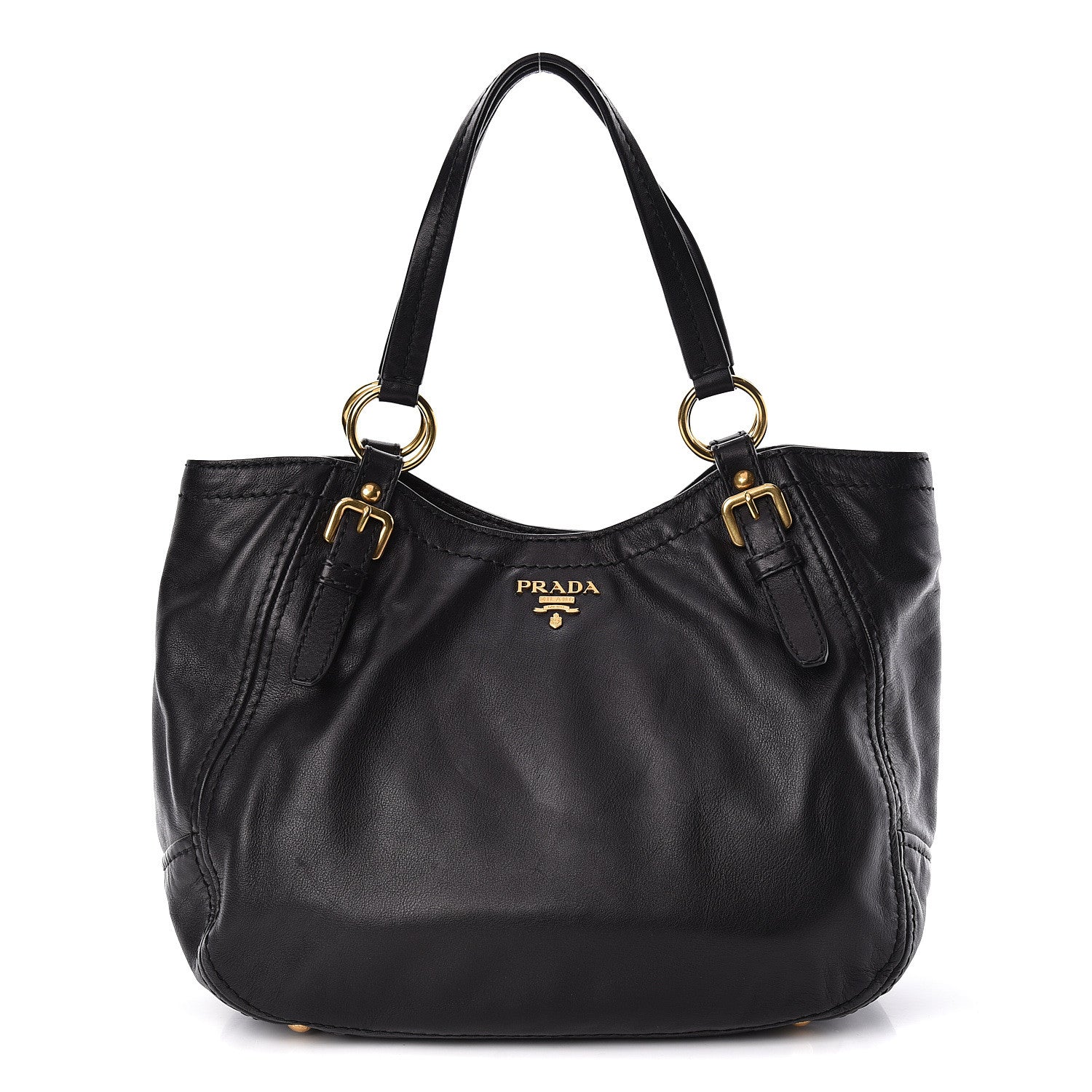 Prada Soft Calf Tote Black 1 of 12