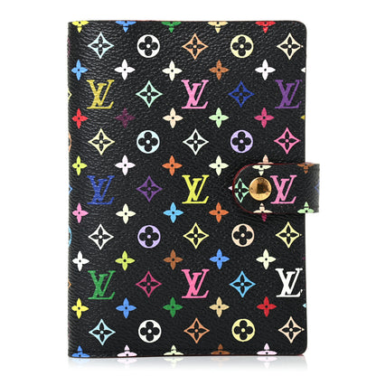 Louis Vuitton Monogram Multicolor Small Ring Agenda Cover Black Grenade 1 of 8