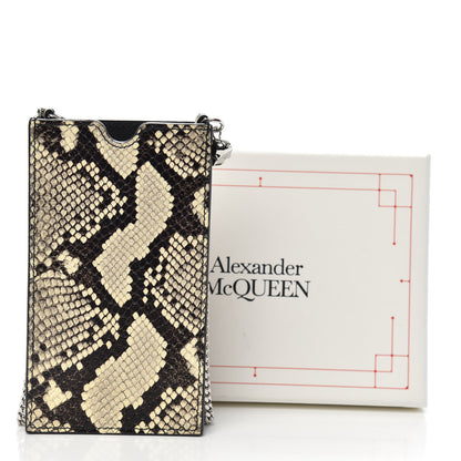 Alexander McQueen Snakeskin Embossed Calfskin Chain Crossbody Brown 6 of 6