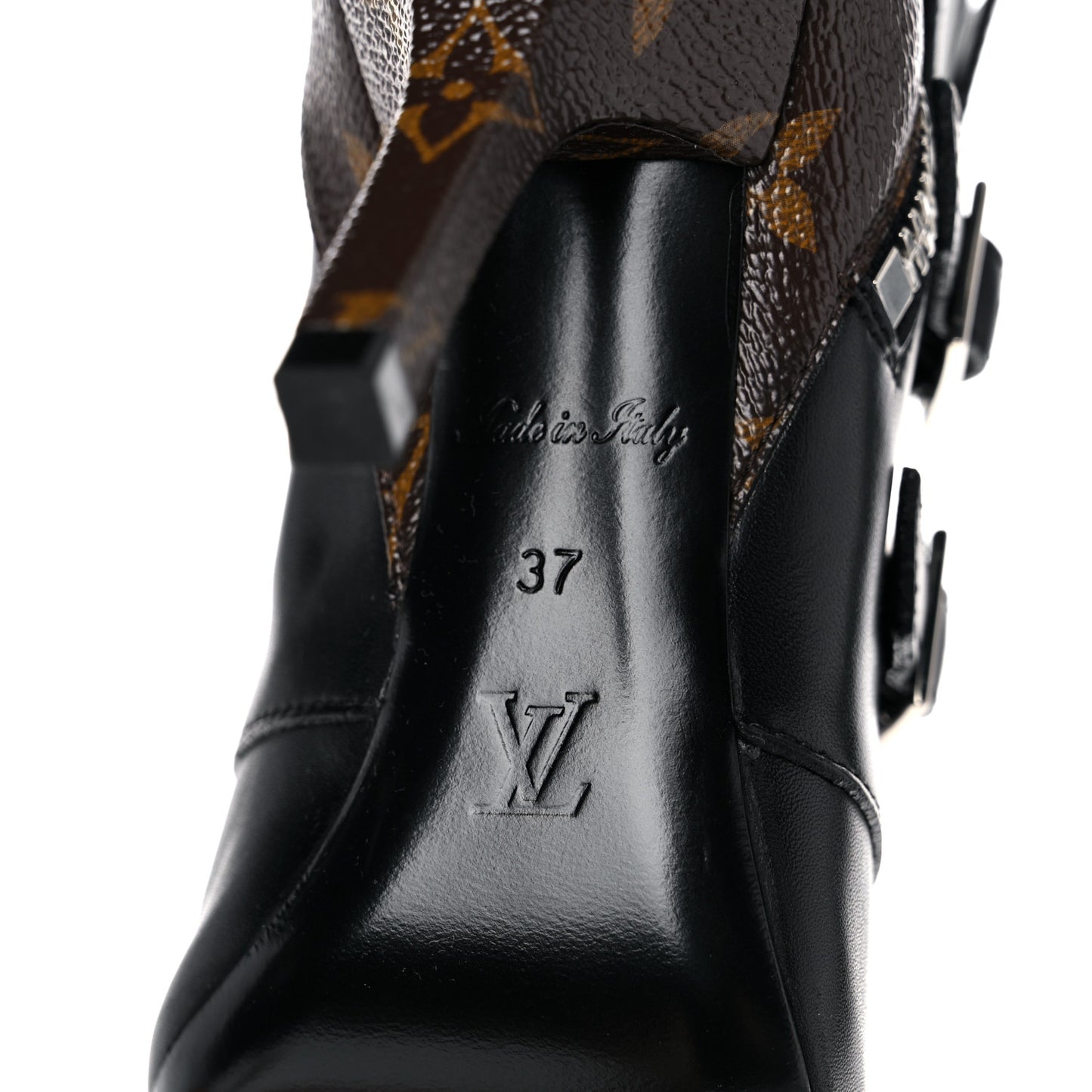 Calfskin Monogram Janet Ankle Boots 37 Black