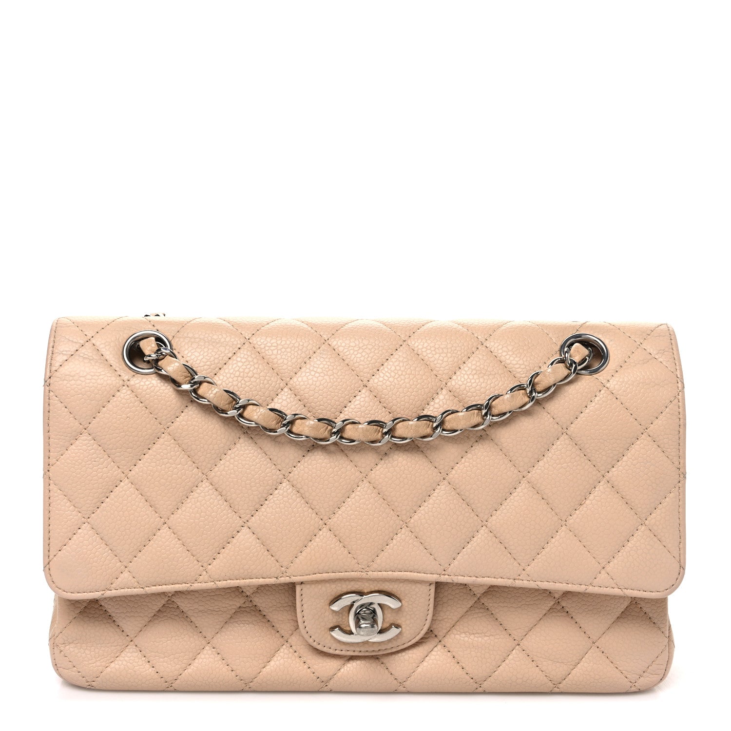 Chanel Caviar Quilted Medium Double Flap Beige 1 of 9