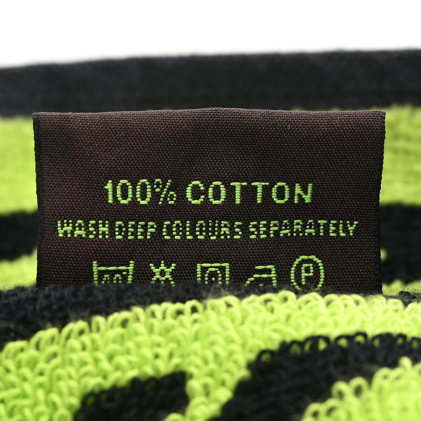 Cotton Monogram Graffiti Beach Towel Green