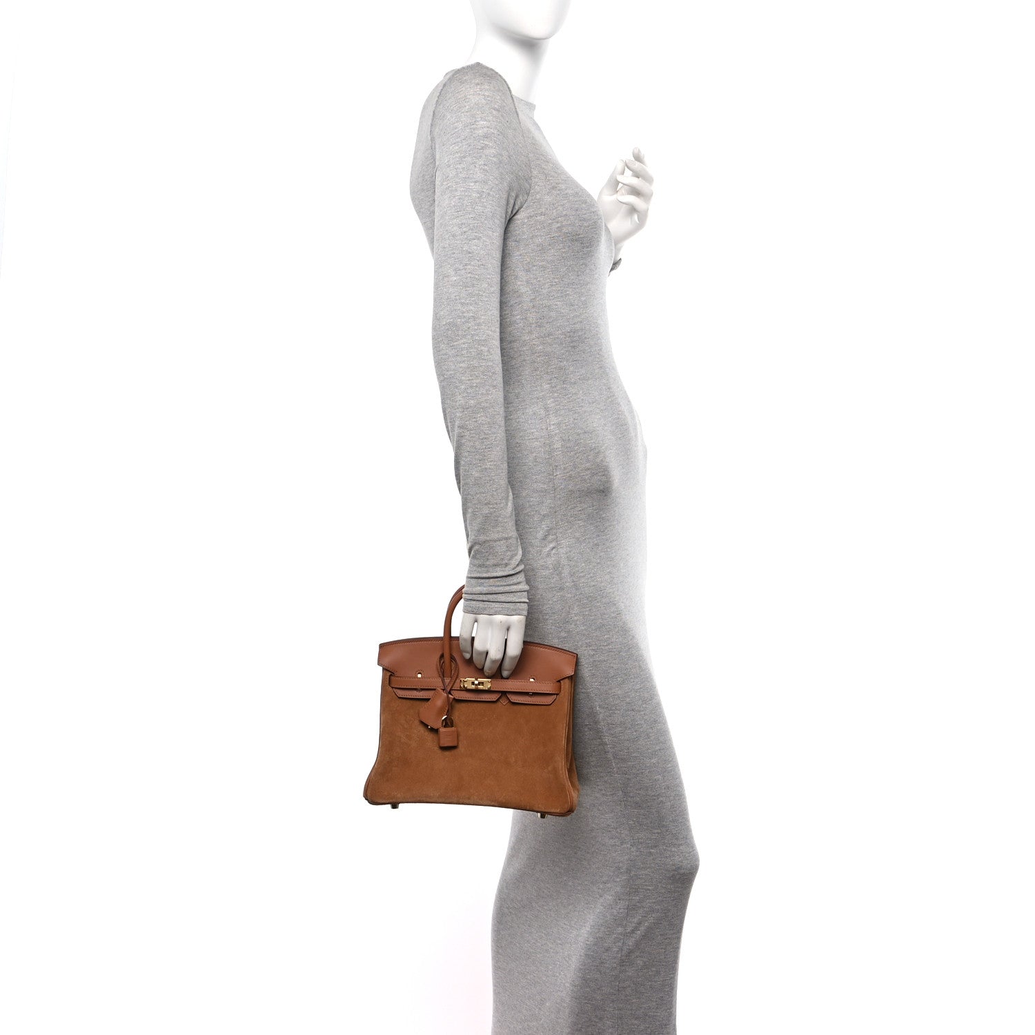 Hermes Veau Doblis Swift Grizzly Birkin 25 Gold 3 of 12
