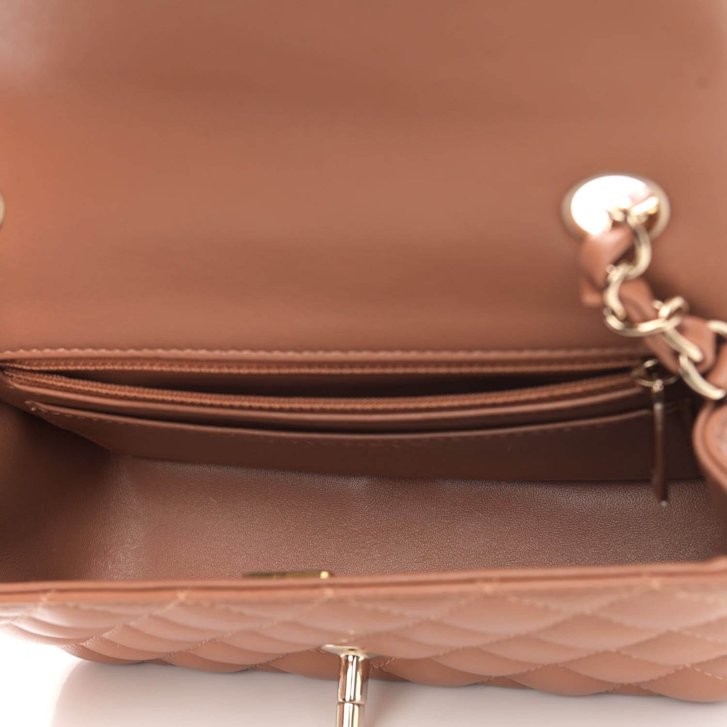 Chanel Lambskin Quilted Mini Rectangular Flap Brown 5 of 11